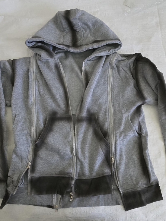 no brand Other - Men’s Gray Double-Zip Hooded Sweatshirt